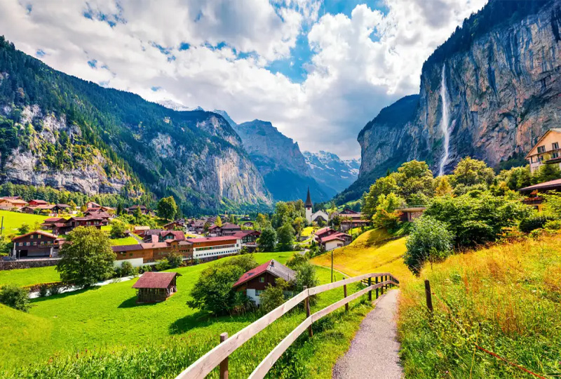 Swiss Alpine valley near Interlaken