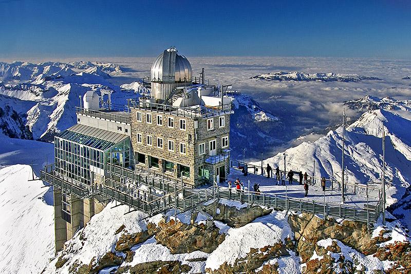 Snow-covered mountains in Switzerland